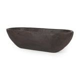Athena Extra Large Oblong Black-Brown Reclaimed Wood Bowl by Mercana at Eve Furniture
