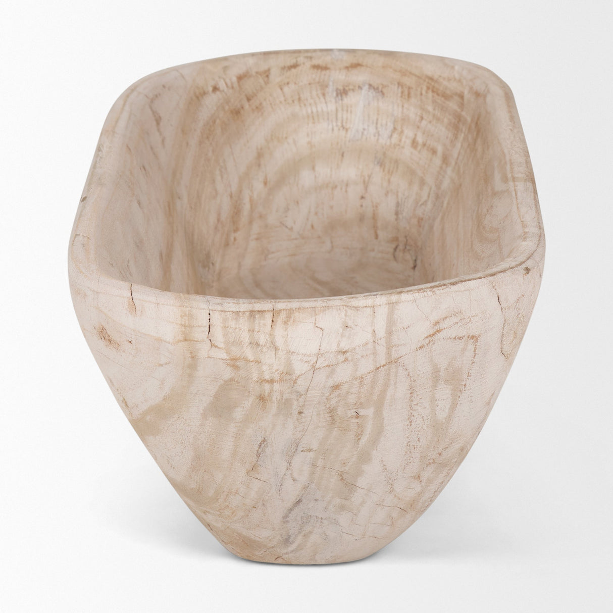 Athena Extra Large Oblong Light-Wash Reclaimed Wood Bowl by Mercana at Eve Furniture