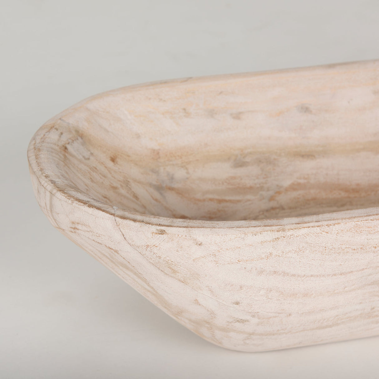 Athena Extra Large Oblong Light-Wash Reclaimed Wood Bowl by Mercana at Eve Furniture