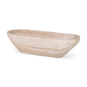 Athena Extra Large Oblong Light-Wash Reclaimed Wood Bowl by Mercana at Eve Furniture
