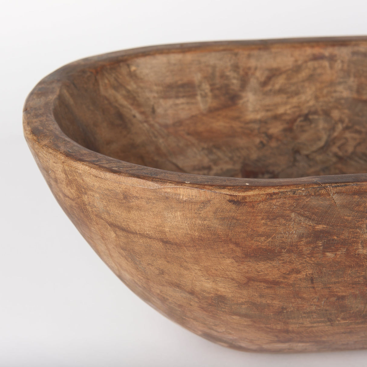 Athena Extra Large Oblong Medium Brown Reclaimed Wood Bowl by Mercana at Eve Furniture