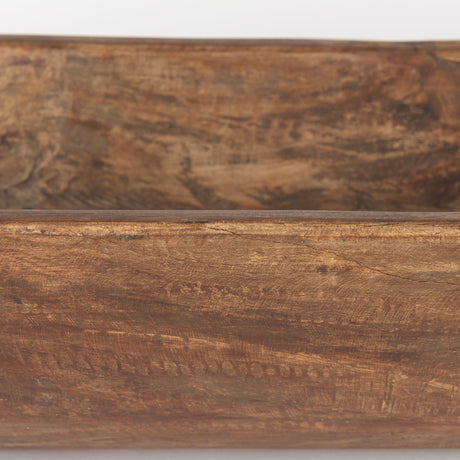 Athena Extra Large Oblong Medium Brown Reclaimed Wood Bowl by Mercana at Eve Furniture