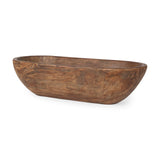 Athena Extra Large Oblong Medium Brown Reclaimed Wood Bowl by Mercana at Eve Furniture