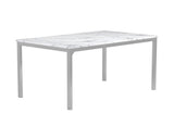 Athena Chrome Rectangle Dining Table with Marble Top