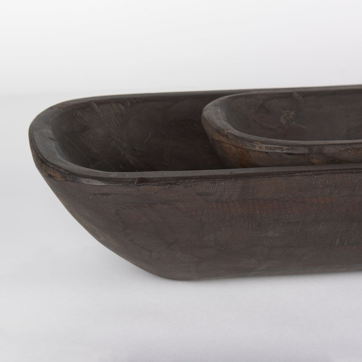 Athena Set of 2 Extra Large Black-Brown Reclaimed Wood Trays by Mercana at Eve Furniture