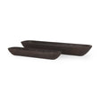 Athena Set of 2 Extra Large Black-Brown Reclaimed Wood Trays by Mercana at Eve Furniture