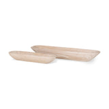 Athena Set of 2 Extra Large Light-Wash Reclaimed Wood Trays by Mercana at Eve Furniture