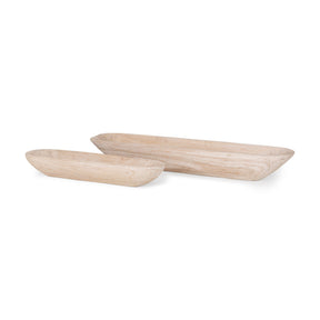 Athena Set of 2 Extra Large Light-Wash Reclaimed Wood Trays by Mercana at Eve Furniture