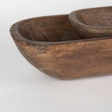 Athena Set of 2 Extra Large Medium Brown Reclaimed Wood Trays by Mercana at Eve Furniture