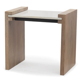 Athens Light Brown Wood w/ White Marble Accent Table by Mercana at Eve Furniture