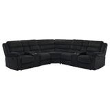 Atkinson Black Upholstered Reclining Sectional Sofa by Coaster at Eve Furniture