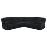Atkinson Black Upholstered Reclining Sectional Sofa by Coaster at Eve Furniture