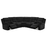 Atkinson Black Upholstered Reclining Sectional Sofa by Coaster at Eve Furniture