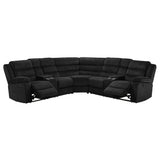 Atkinson Black Upholstered Reclining Sectional Sofa by Coaster at Eve Furniture