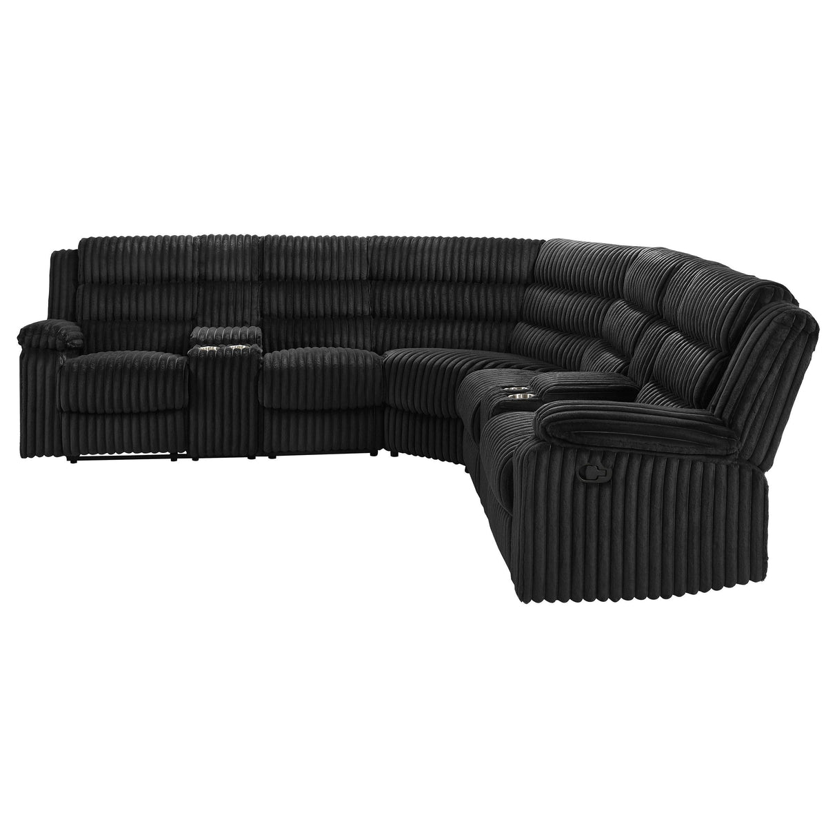 Atkinson Black Upholstered Reclining Sectional Sofa by Coaster at Eve Furniture