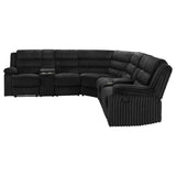Atkinson Black Upholstered Reclining Sectional Sofa by Coaster at Eve Furniture