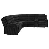 Atkinson Black Upholstered Reclining Sectional Sofa by Coaster at Eve Furniture