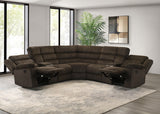 Atkinson Chocolate Upholstered Reclining Sectional Sofa by Coaster at Eve Furniture