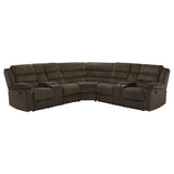 Atkinson Chocolate Upholstered Reclining Sectional Sofa by Coaster at Eve Furniture