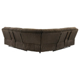 Atkinson Chocolate Upholstered Reclining Sectional Sofa by Coaster at Eve Furniture