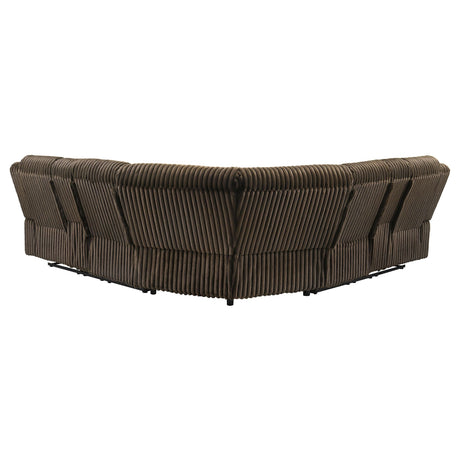 Atkinson Chocolate Upholstered Reclining Sectional Sofa by Coaster at Eve Furniture