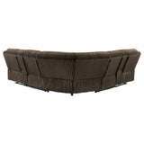 Atkinson Chocolate Upholstered Reclining Sectional Sofa by Coaster at Eve Furniture