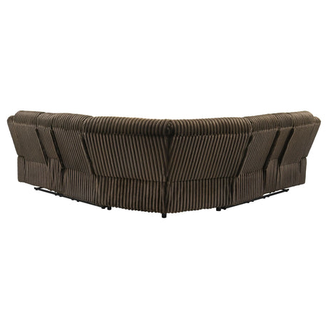 Atkinson Chocolate Upholstered Reclining Sectional Sofa by Coaster at Eve Furniture