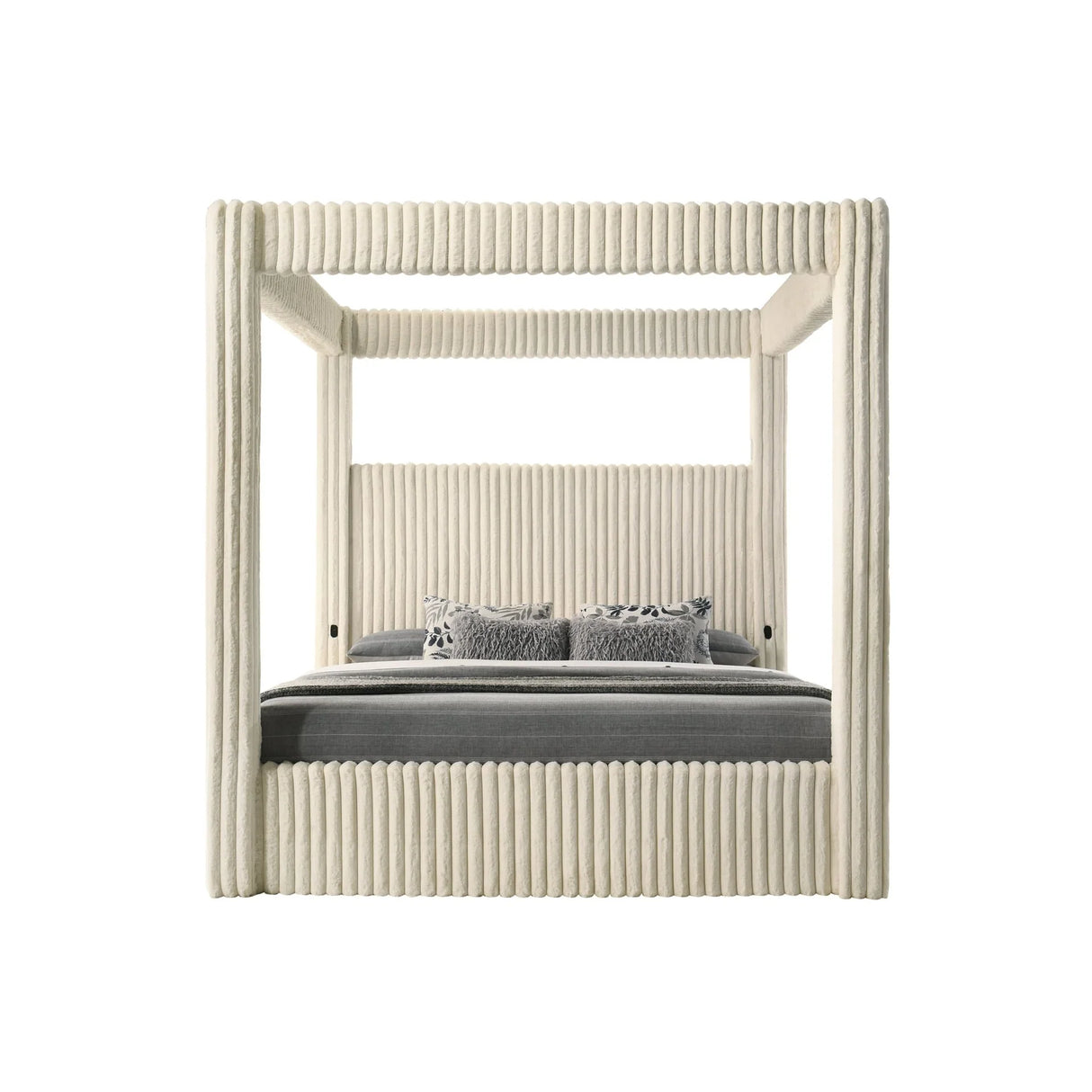 Atlam Cream Queen Platform Bed by New Era Innovations at Eve Furniture