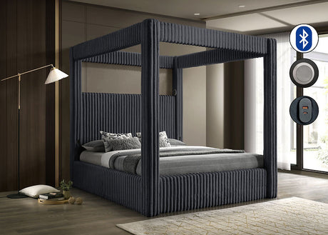 Atlam Grey King Platform Bed by New Era Innovations at Eve Furniture