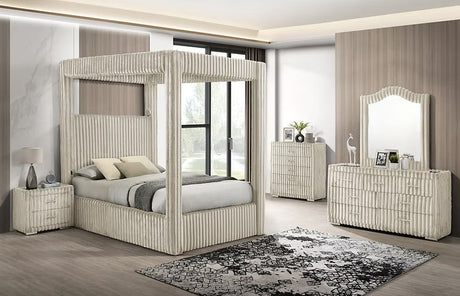 Atlam w/Henley Cream Bedroom Set by New Era Innovations at Eve Furniture