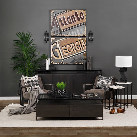 Atlanta by Alarm a Hand Embellished Textured Canvas by Mercana at Eve Furniture