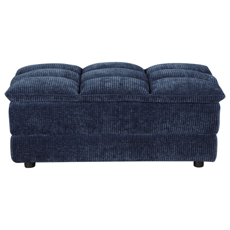 Atlantic Blue Corduroy Ottoman by Coaster at Eve Furniture