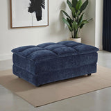 Atlantic Blue Corduroy Ottoman by Coaster at Eve Furniture