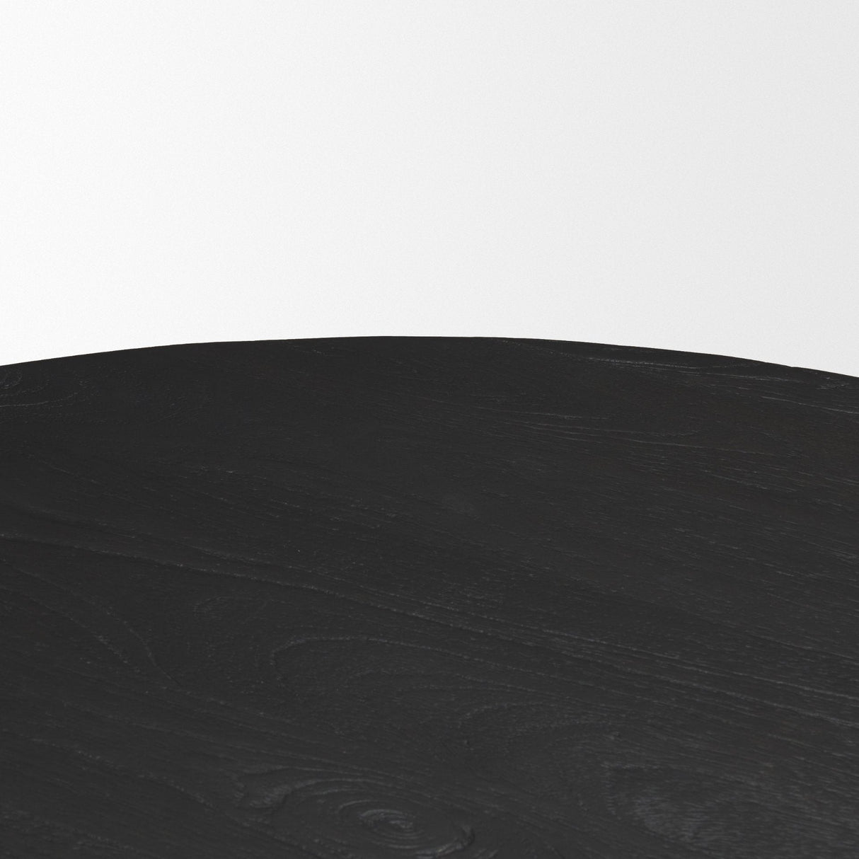 Atlas Black Wood Stacked Pedestal Base Round Dining Table by Mercana at Eve Furniture
