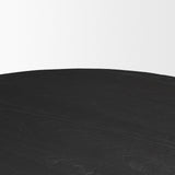 Atlas Black Wood Stacked Pedestal Base Round Dining Table by Mercana at Eve Furniture
