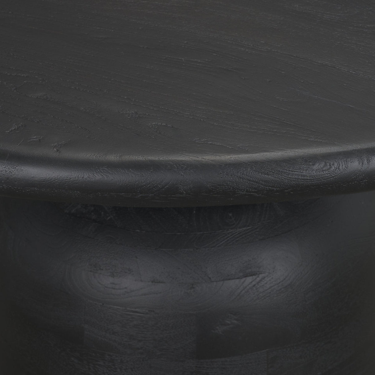 Atlas Black Wood Stacked Pedestal Base Round Dining Table by Mercana at Eve Furniture