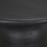 Atlas Black Wood Stacked Pedestal Base Round Dining Table by Mercana at Eve Furniture