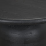 Atlas Black Wood Stacked Pedestal Base Round Dining Table by Mercana at Eve Furniture