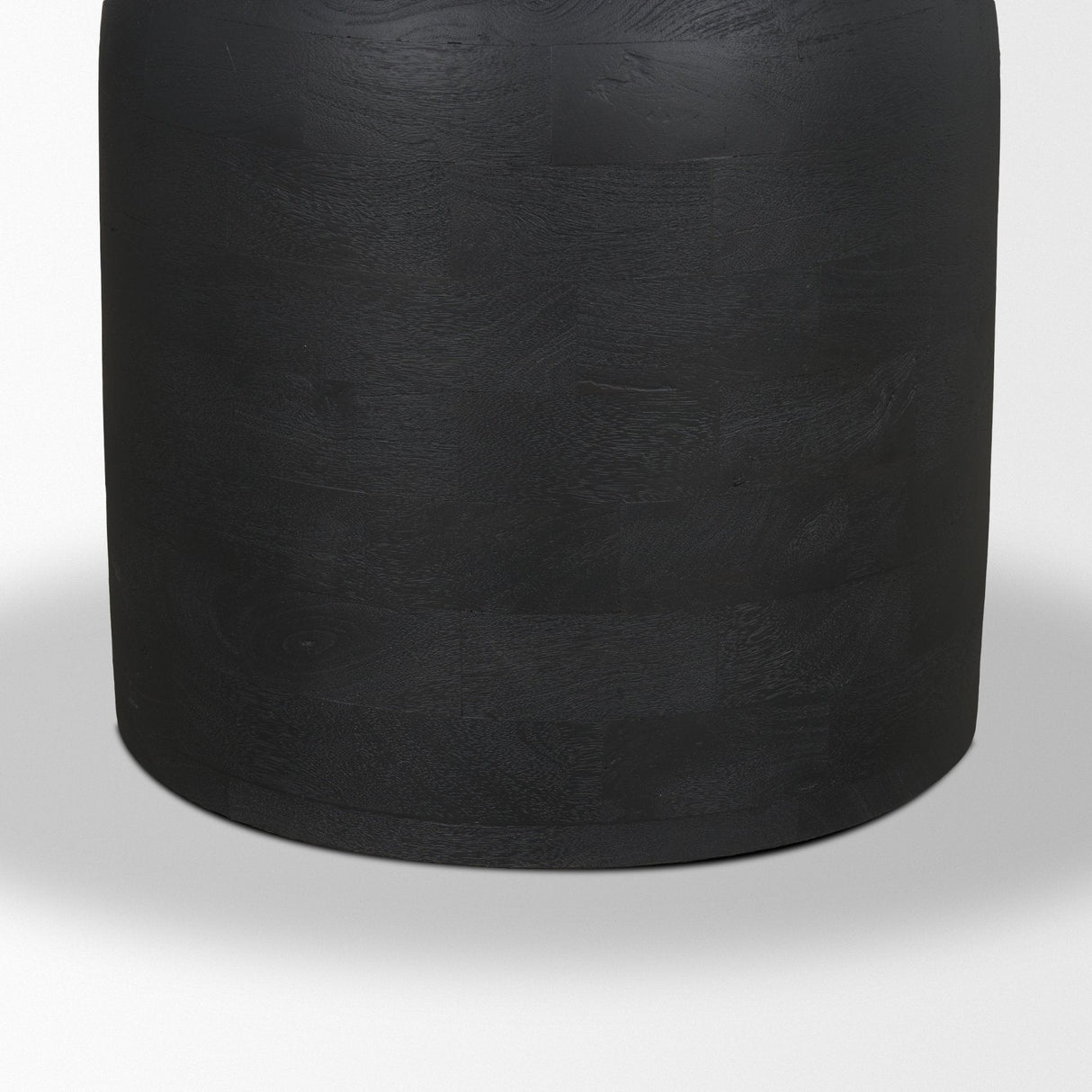 Atlas Black Wood Stacked Pedestal Base Round Dining Table by Mercana at Eve Furniture