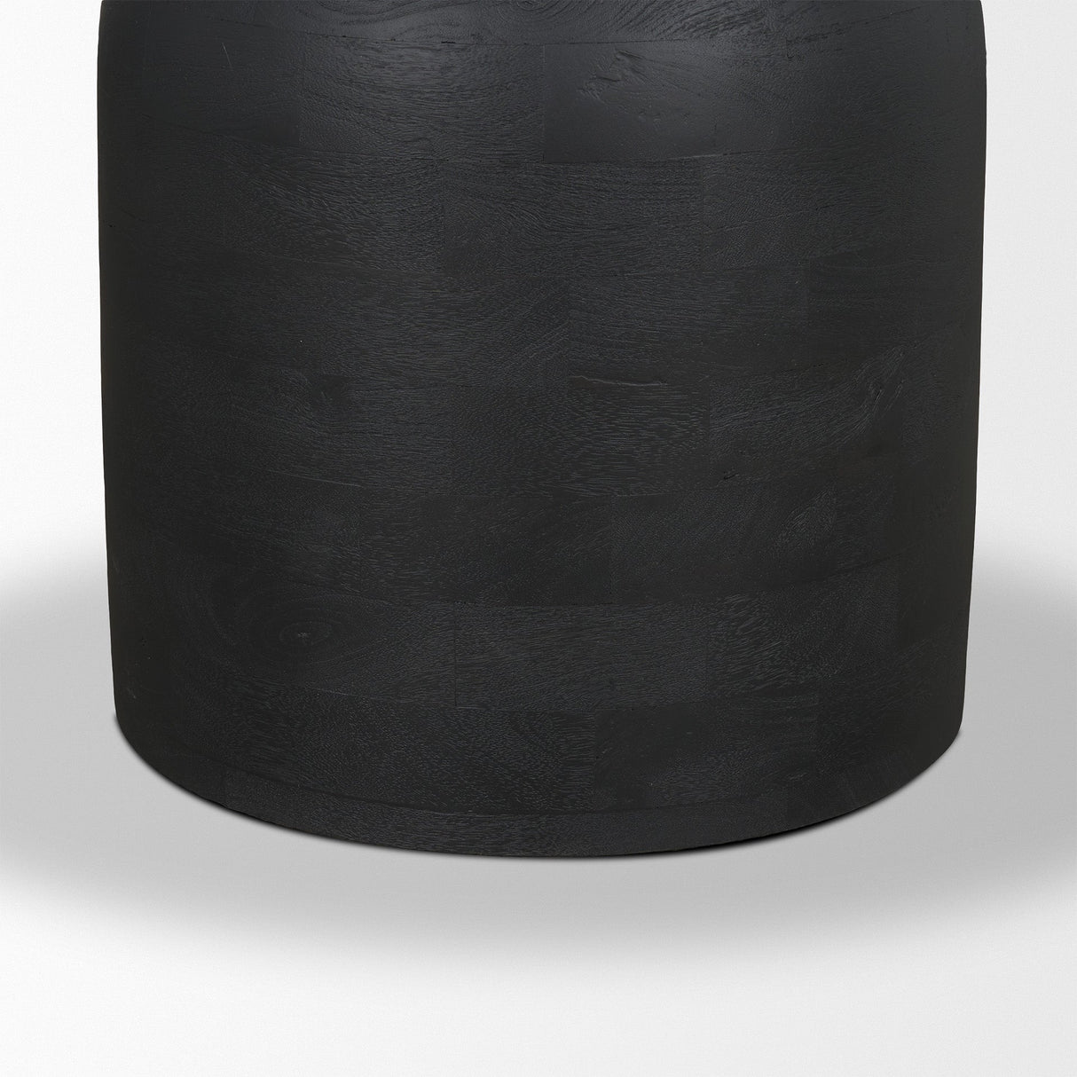 Atlas Black Wood Stacked Pedestal Base Round Dining Table by Mercana at Eve Furniture