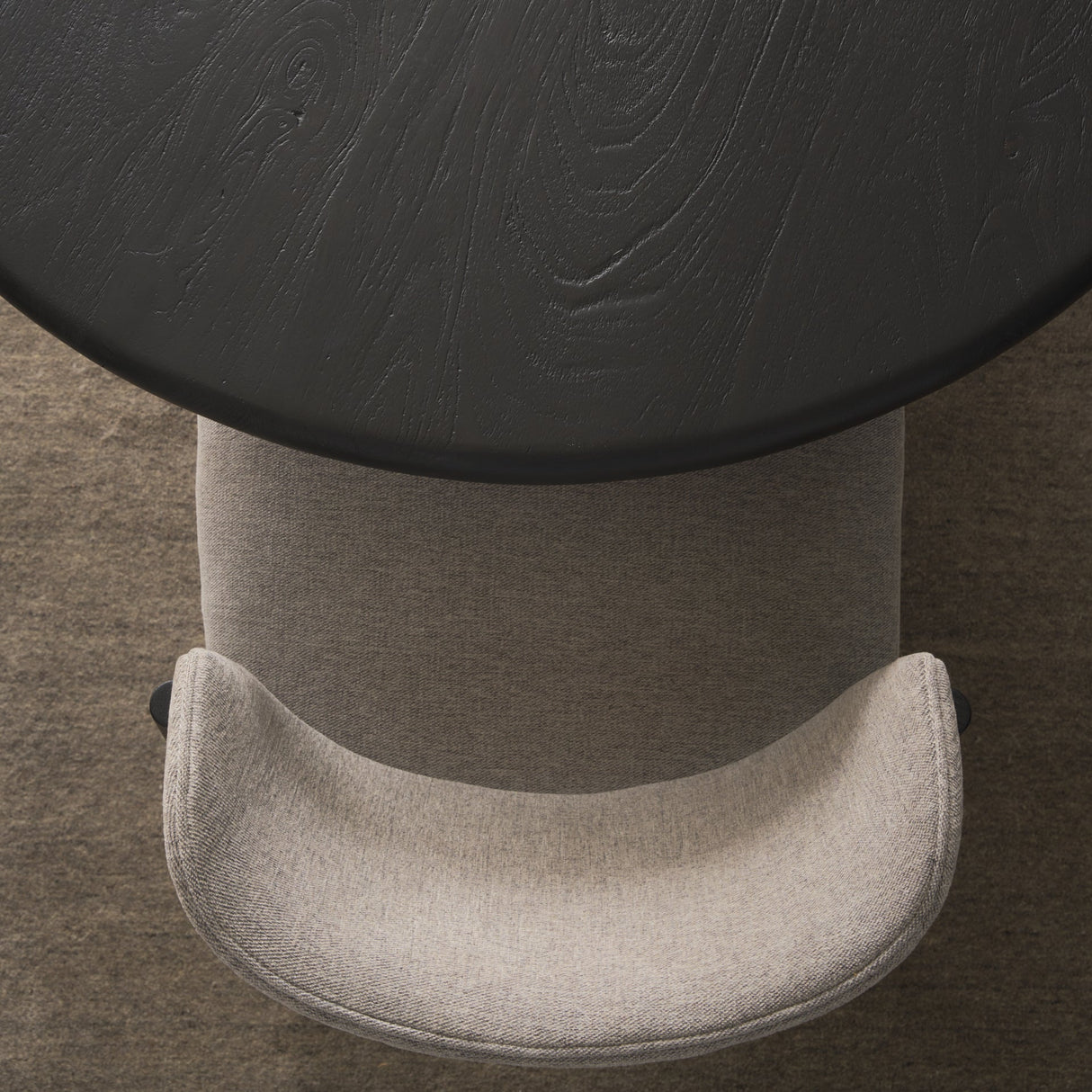 Atlas Black Wood Stacked Pedestal Base Round Dining Table by Mercana at Eve Furniture