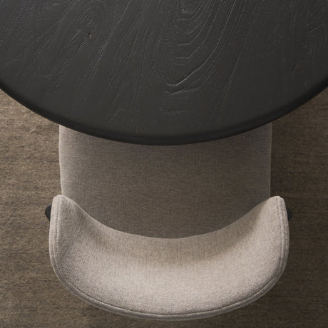 Atlas Black Wood Stacked Pedestal Base Round Dining Table by Mercana at Eve Furniture
