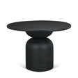 Atlas Black Wood Stacked Pedestal Base Round Dining Table by Mercana at Eve Furniture