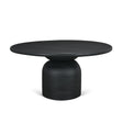 Atlas Black Wood Stacked Pedestal Base Round Dining Table by Mercana at Eve Furniture
