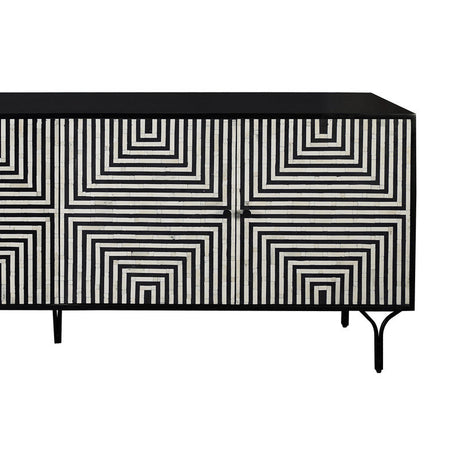 Atlas Black/Cream Four-Door Sideboard by Crestview at Eve Furniture
