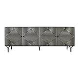 Atlas Black/Cream Four-Door Sideboard by Crestview at Eve Furniture