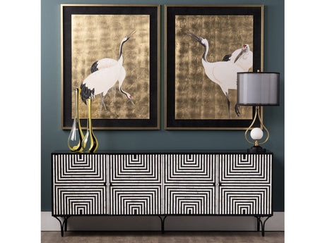 Atlas Black/Cream Four-Door Sideboard by Crestview at Eve Furniture