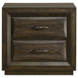 Atlas Dark Oak 2-drawer Bedroom Nightstand Bedside Table by Coaster at Eve Furniture
