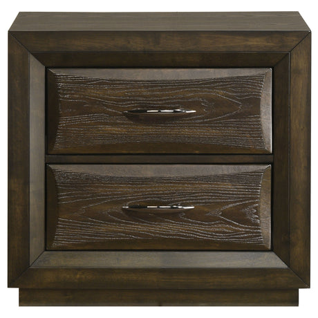 Atlas Dark Oak 2-drawer Bedroom Nightstand Bedside Table by Coaster at Eve Furniture