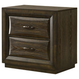Atlas Dark Oak 2-drawer Bedroom Nightstand Bedside Table by Coaster at Eve Furniture